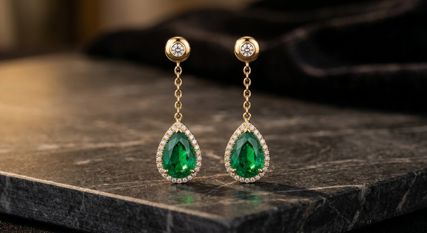 Nisha Emerald Drop Earrings